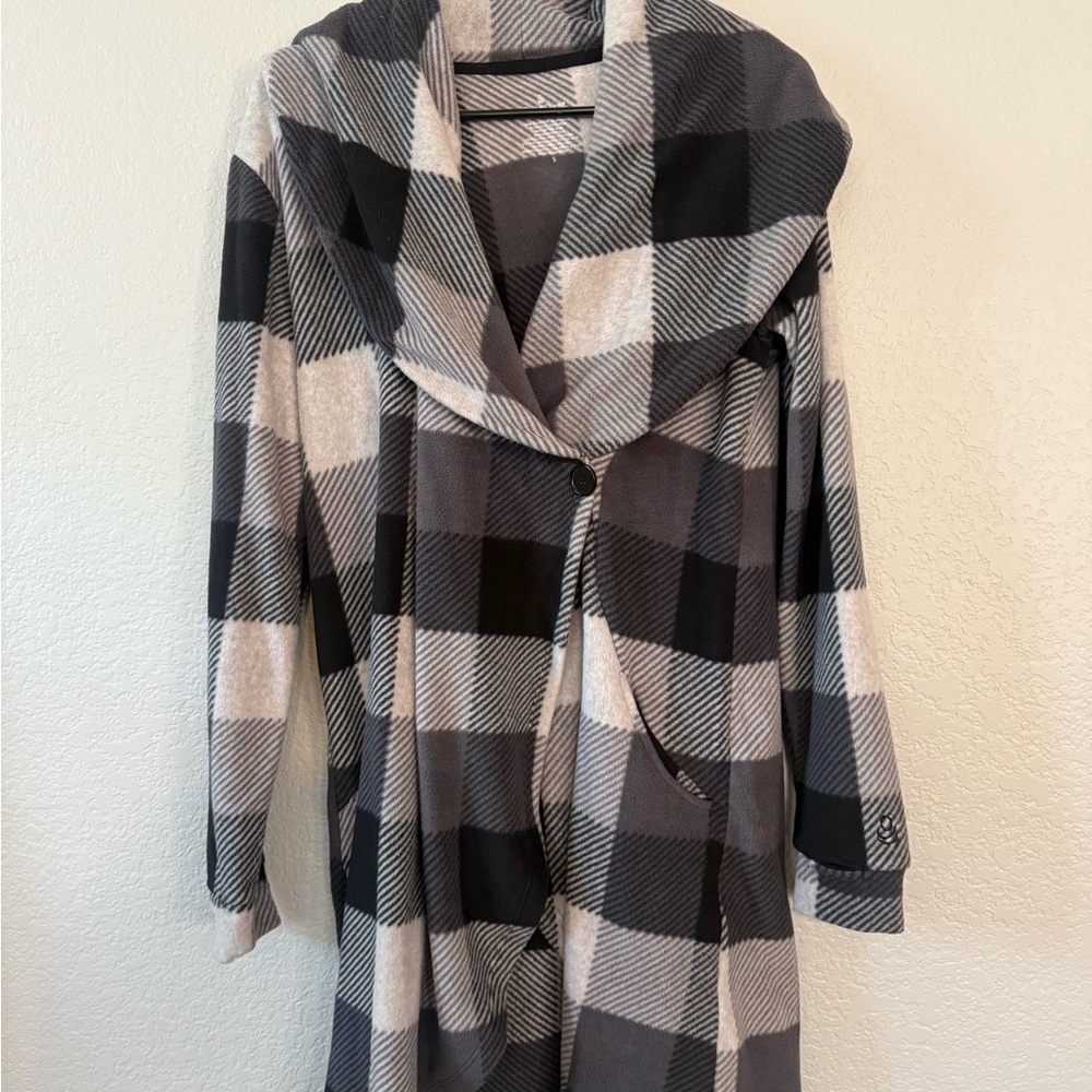 Cuddl Duds Black and Gray Plaid Women's Jacket